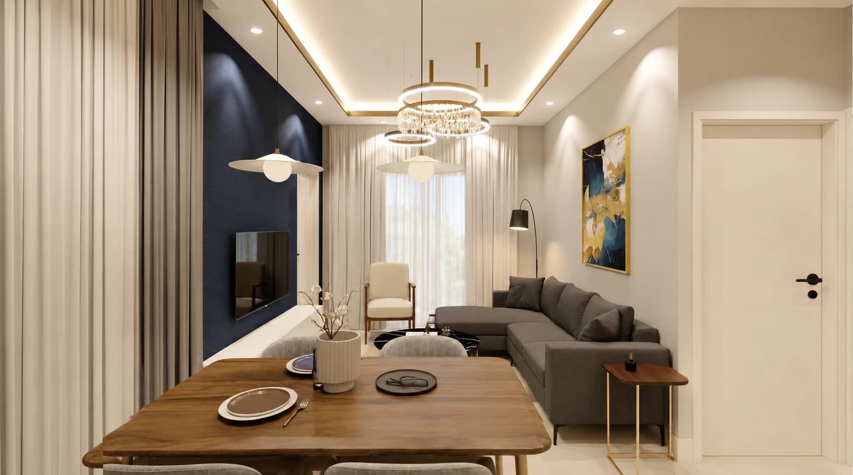 The Salon, the two-bedroom sea-facing residence used as the bridal suite at SeaSwara
